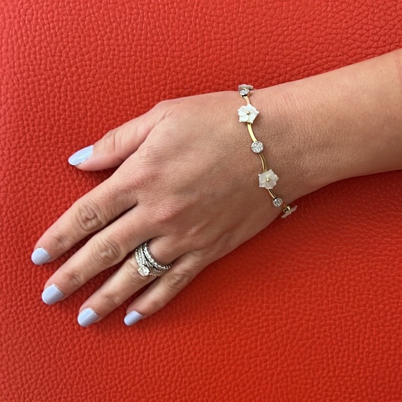 Bracelet Gold 14k Zirconia and Mother Pearl - Picture 3 of 8